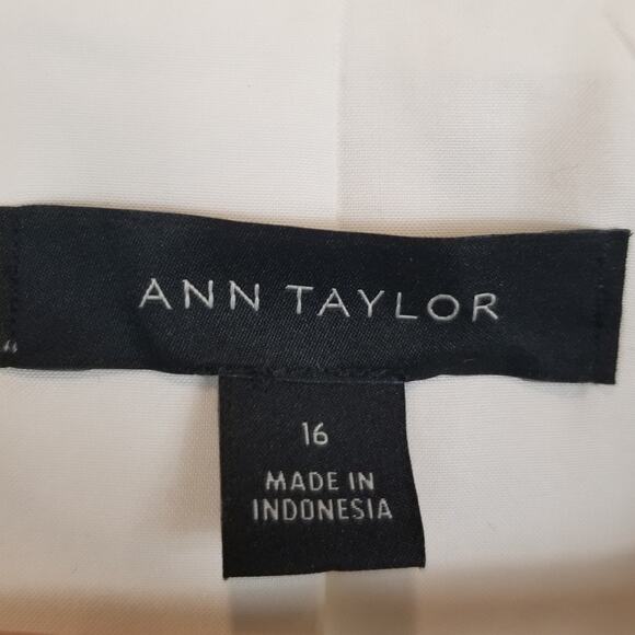 Ann Taylor Women's Ivory Linen Blend Double Breasted Blazer Size 16 - Picture 3 of 5